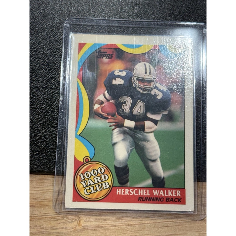 HERSCHEL WALKER  1989 TOPPS FOOTBALL‎ 1000 YARD CLUB FOOTBALL CARD #2